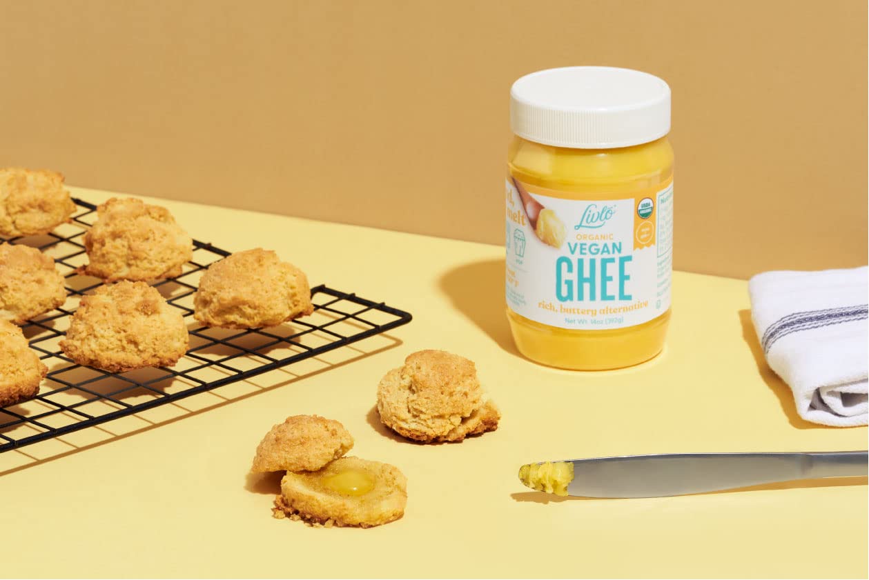 Livlo Organic Vegan Ghee - Plant Based Butter - No Refrigeration Necessary - Dairy Free, Soy Free, Gluten Free Substitute to Ghe