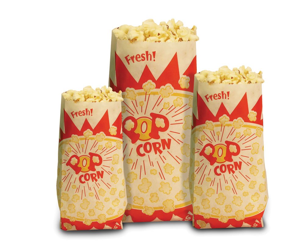 Paragon 1-Ounce Popcorn Bags (1,000-Count), Beige, (1029)