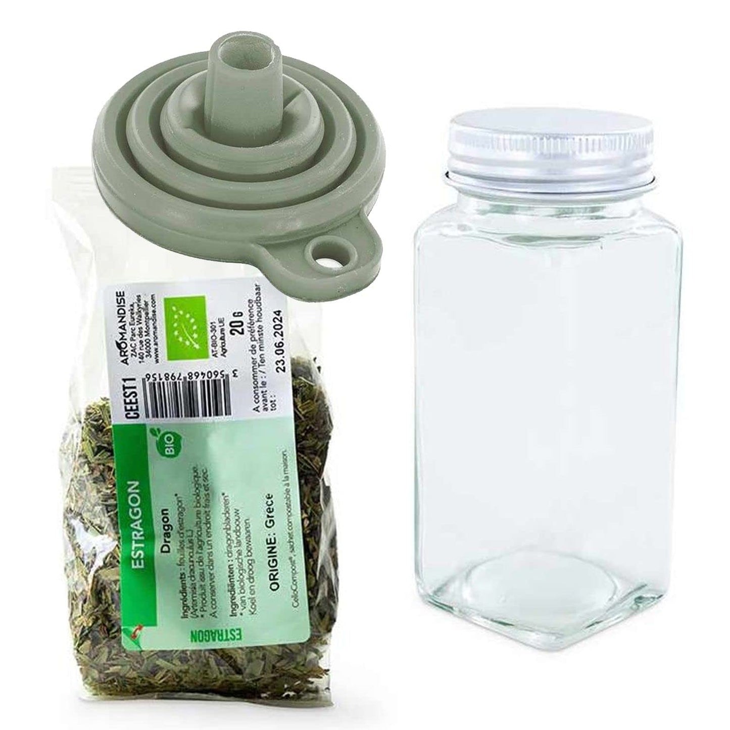 FlSpice bottle + funnel + organic tarragon 20 g