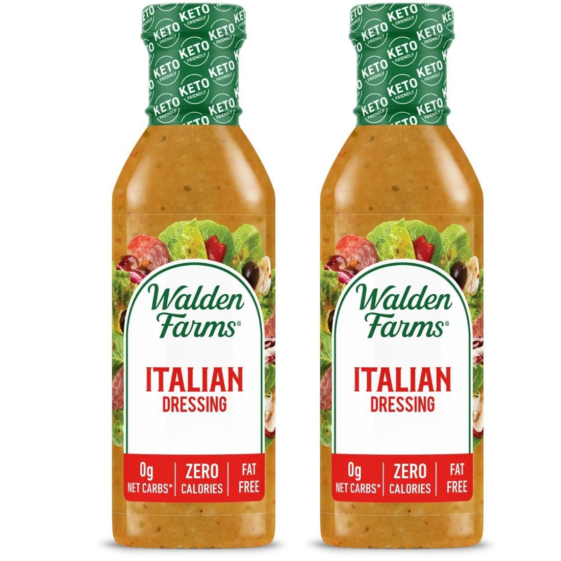 Walden Farms Italian Dressing, 12 oz. Bottle, Fresh and Delicious Salad Topping, Sugar Free Low Carb Condiment, Smooth and Tangy