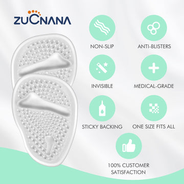 Metatarsal Pads | Metatarsal Pads For Women (4 Pairs Shoe Inserts Women) | Soft Gel High Heel Inserts | Invisible Ball Of Foot C
