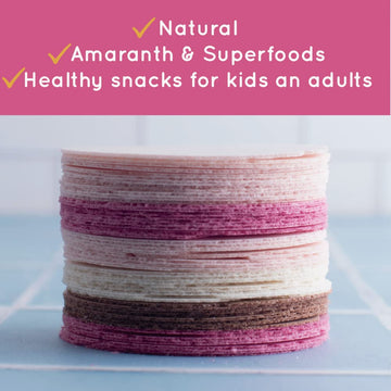 Ra  Ces Del Huerto. Amaranth Wafers Thins-Obleas - Low Calorie Snack. (Yellow (Vanilla And Chocomint), 6 Pack)