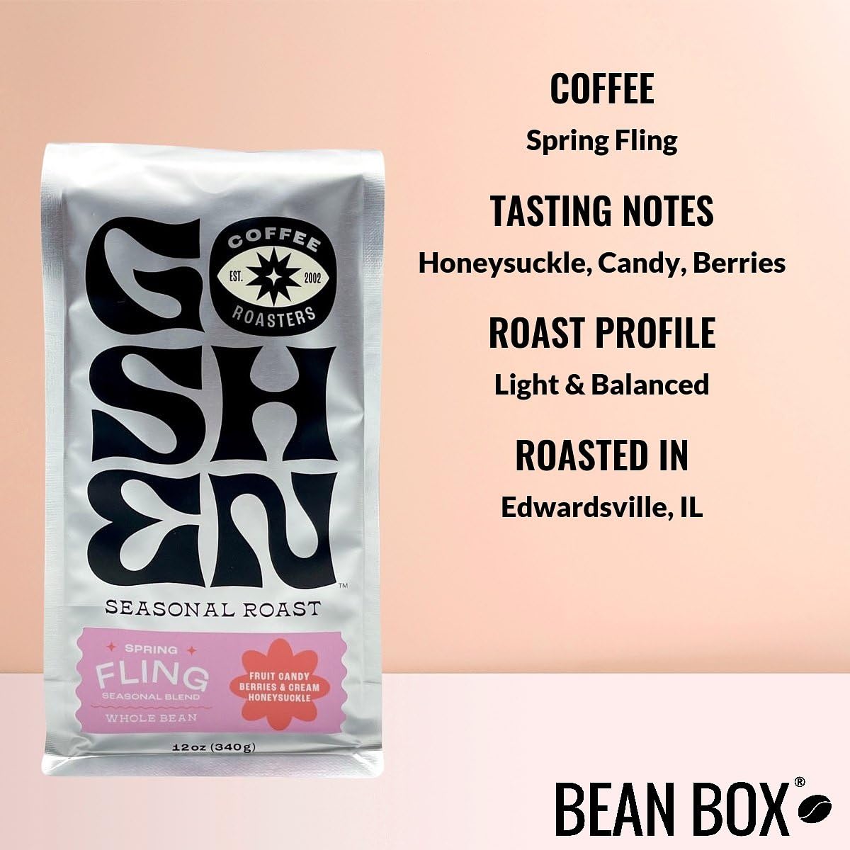 Spring Fling - Roasted By Goshen Coffee Roasters - Whole Bean Coffee - 12 Ounce Bag