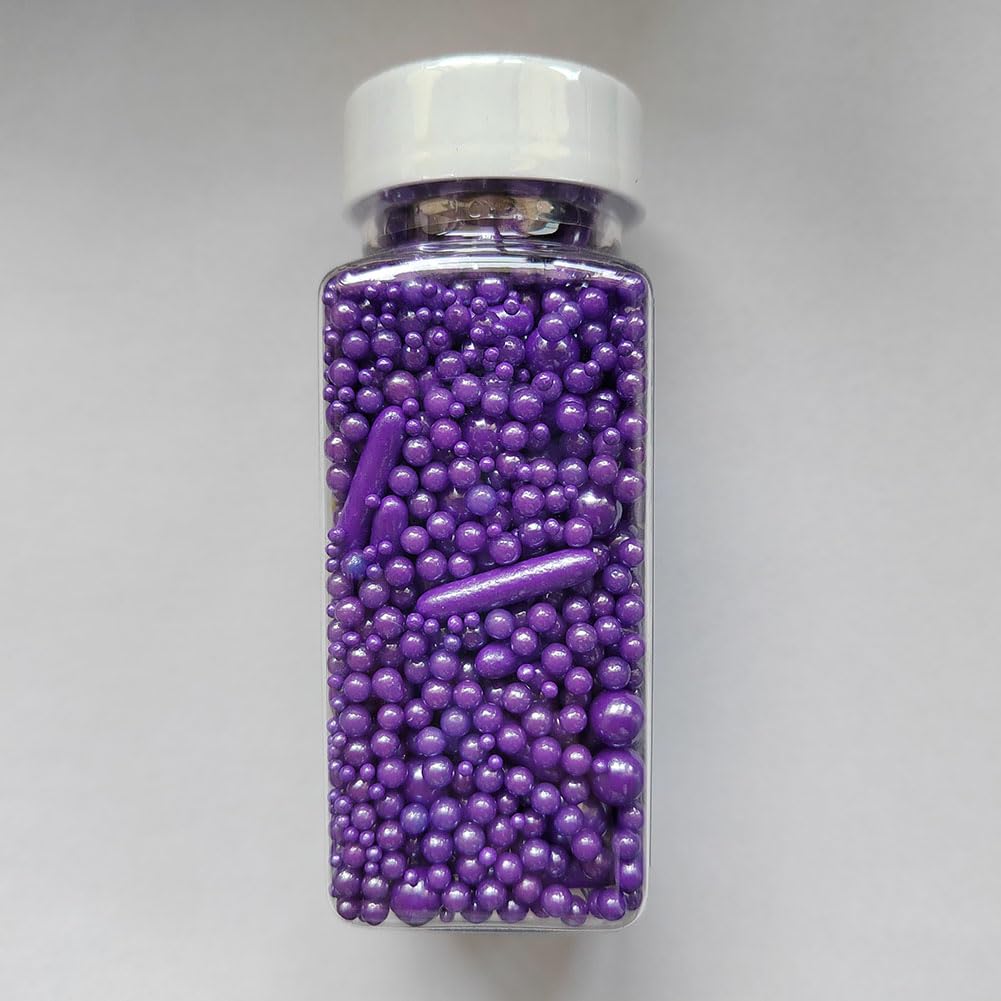 Edible Purple Pearl Sugar Sprinkles Candy Mix Size Baking Edible Cake Decorations Cupcake Toppers Cookie Decorating Wedding Part