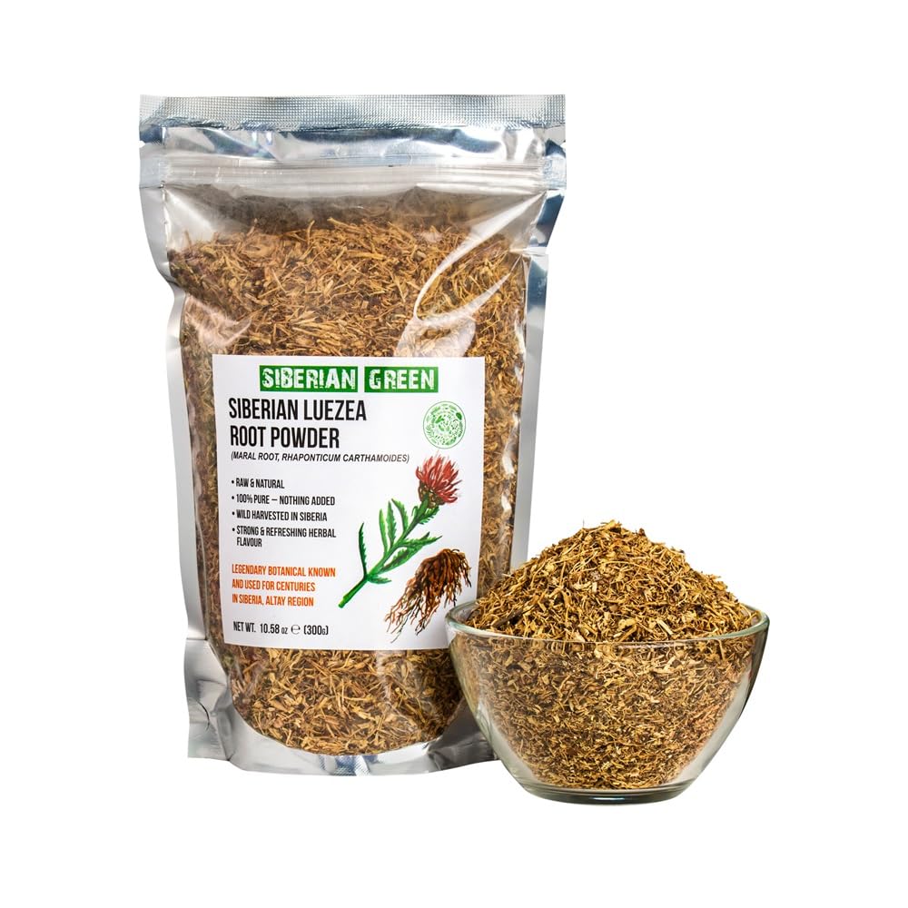 Siberian Green Maral Root Tea Loose Powder 300G (10.58Oz) With Ginseng Eleuthero Wild Harvested Leuzea Rhaponticum Carthamoides From Altai