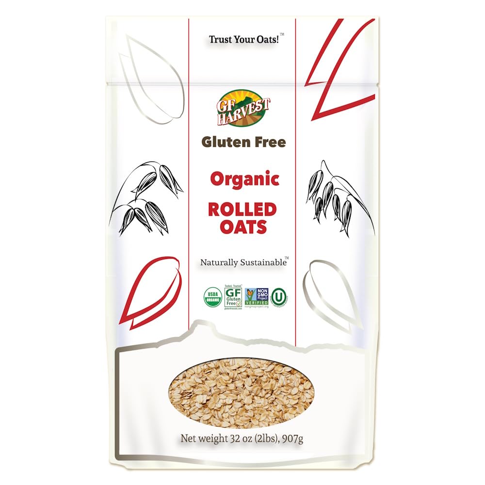 Gf Harvest Gluten Free Organic Rolled Oats, 32 Ounce Bag, Oat