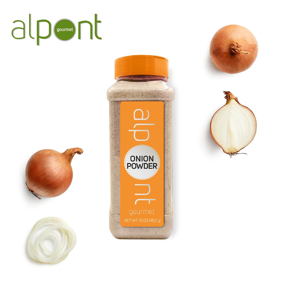 Alpont Gourmet Onion Powder 16Oz (453G), All Natural, Non-Gmo, Packed To Keep It Fresh, Premium Quality