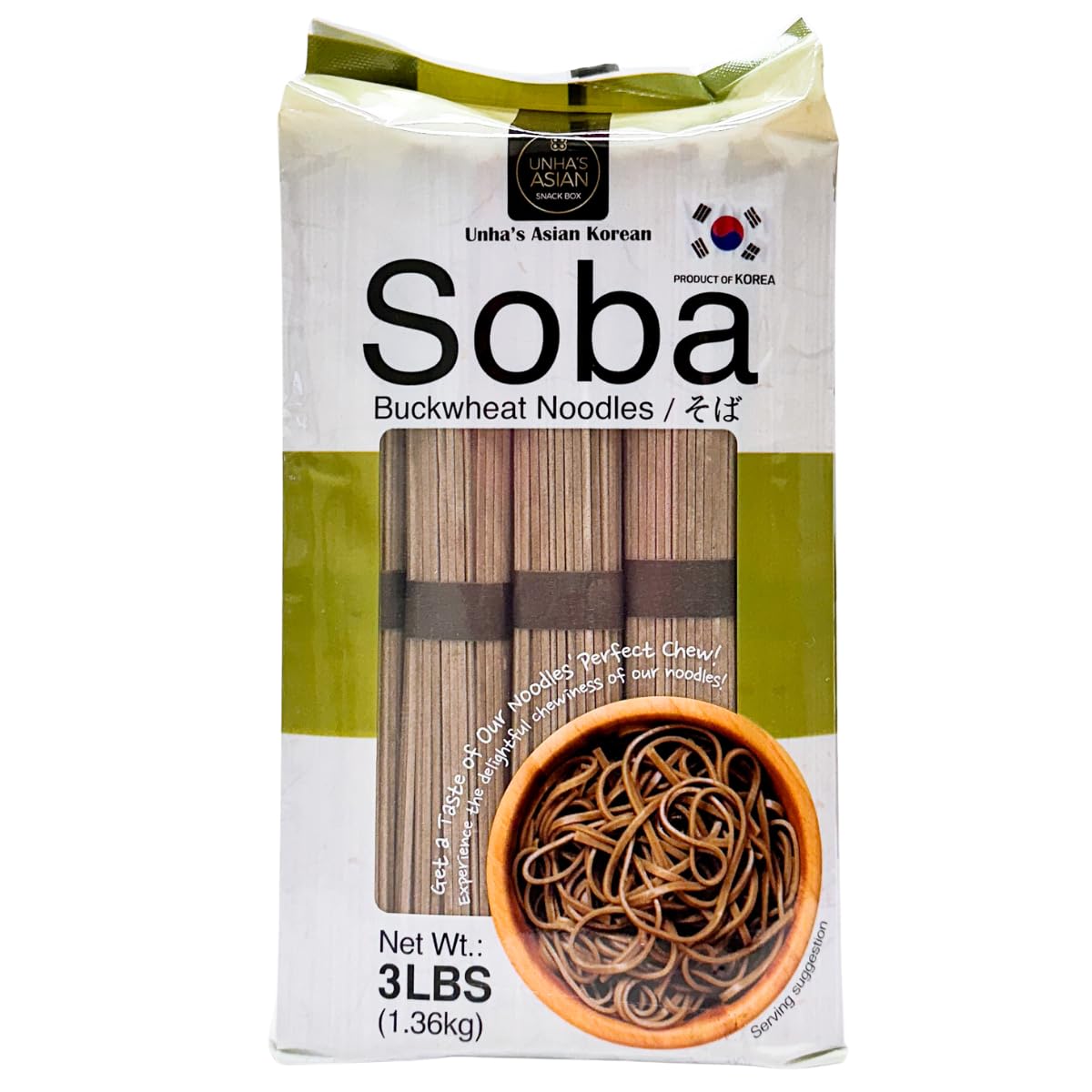 Unha s Japanese Soba Noodles, Air Dried Buckwheat Noodle, 3 Simply Ingredients, 3-Pound (Pack of 1) for Cold or Hot Soup Produc