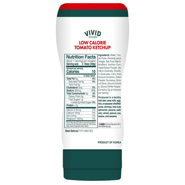 Vivid Kitchen Low-Calorie Ketchup Sauce - 2 Pack - Zero Sugar, 10 Cal/Serving - Allulose Sweetened, No Preservatives Or Msg - Easy Squeeze Bottle - Healthy, Guilt-Free Ketchup Alternative For Fries, Burgers, Sandwiches & More