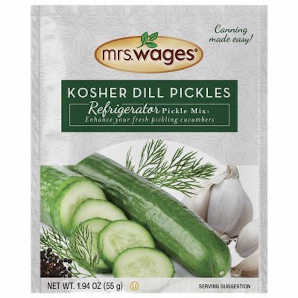Mrs. Wages Refrigerator Kosher Dill Pickle Seasoning Mix, 1.94 Oz. Pouch (Case of 12)