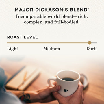 Peets Coffee, Dark Roast Whole Bean Coffee - Major Dickasons Blend 36 Ounces (2 Bags of 18 Ounces)