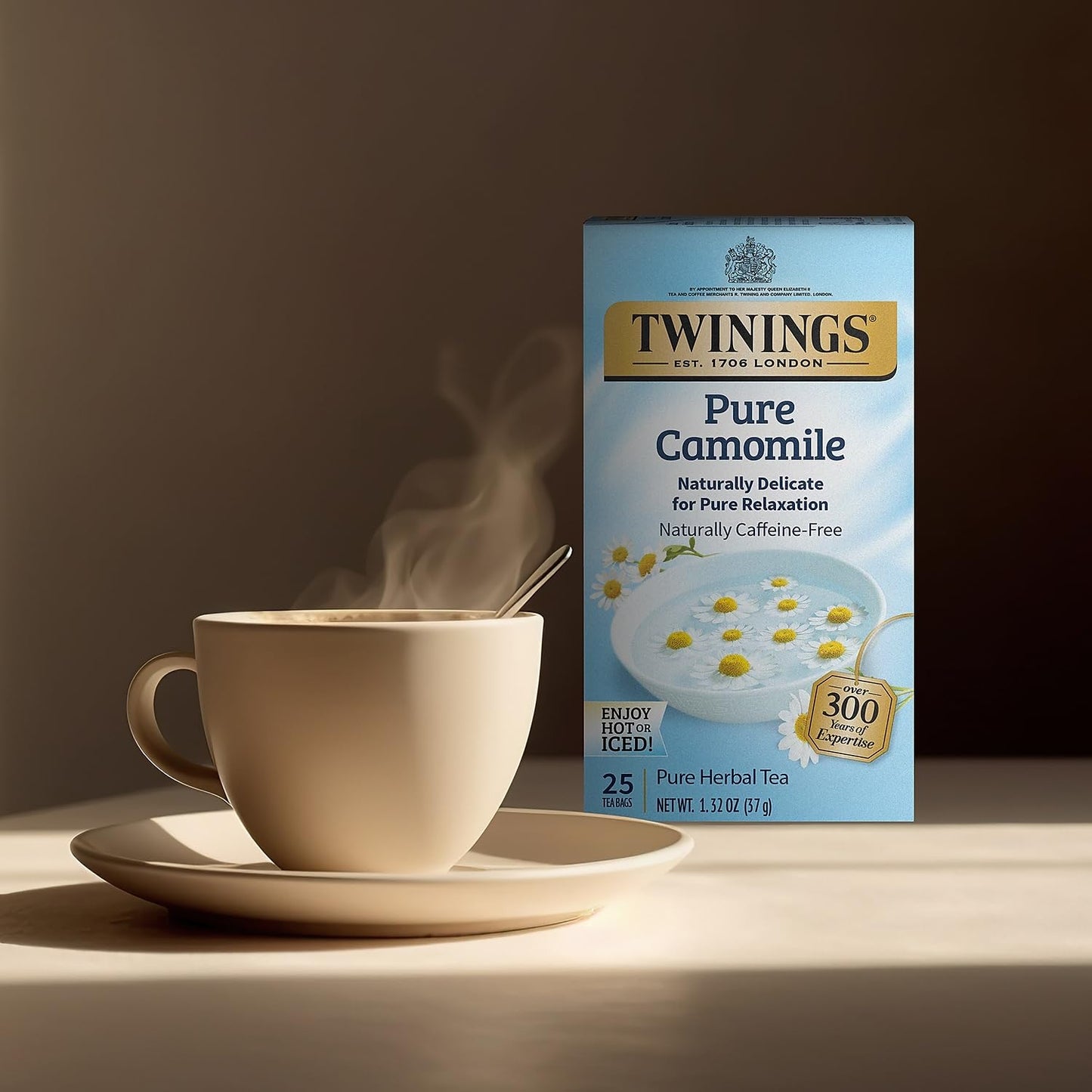 Twinings Of London Pure Camomile Herbal Tea Bags, 25 Count