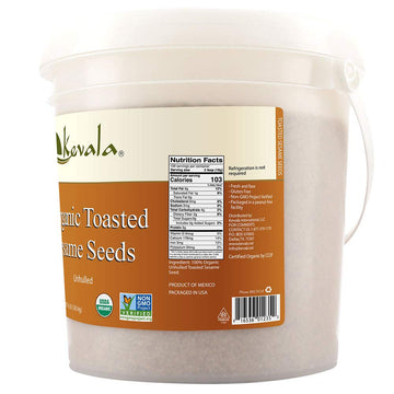 Kevala Organic Toasted Sesame Seeds, Unhulled, 4 lb