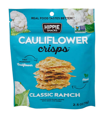 Hippie Snacks Cauliflower Crisps Classic Ranch 2.5Oz
