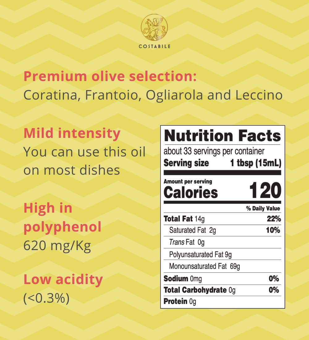 Lemon Olive Oil Extra Virgin from Puglia Italy. Organic Olive Oil from a Single Grove Infused with Lemon. Great for Baking, Sala
