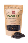 RICO RICO Dried Pasilla Chile Peppers 8 oz - Premium Pasilla Chiles Secos for Authentic Mexican Recipes - Mild Heat, Resealable