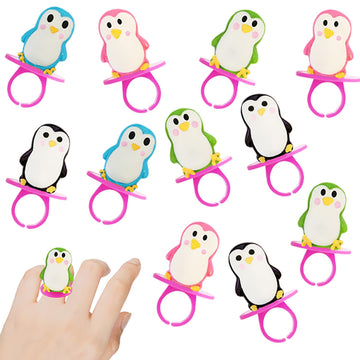 Fruidles Penguin Lollipops And Candy Rings Suckers, Fat-Free, Individually Wrapped (Penguin Candy Rings, 24-Pack