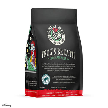 Bones Coffee Company Frog'S Breath Whole Coffee Beans Chocolate Mole Flavor, Made With Arabica Coffee Beans, Medium Roast Coffee Inspired By The Nightmare Before Christmas (12 Oz)