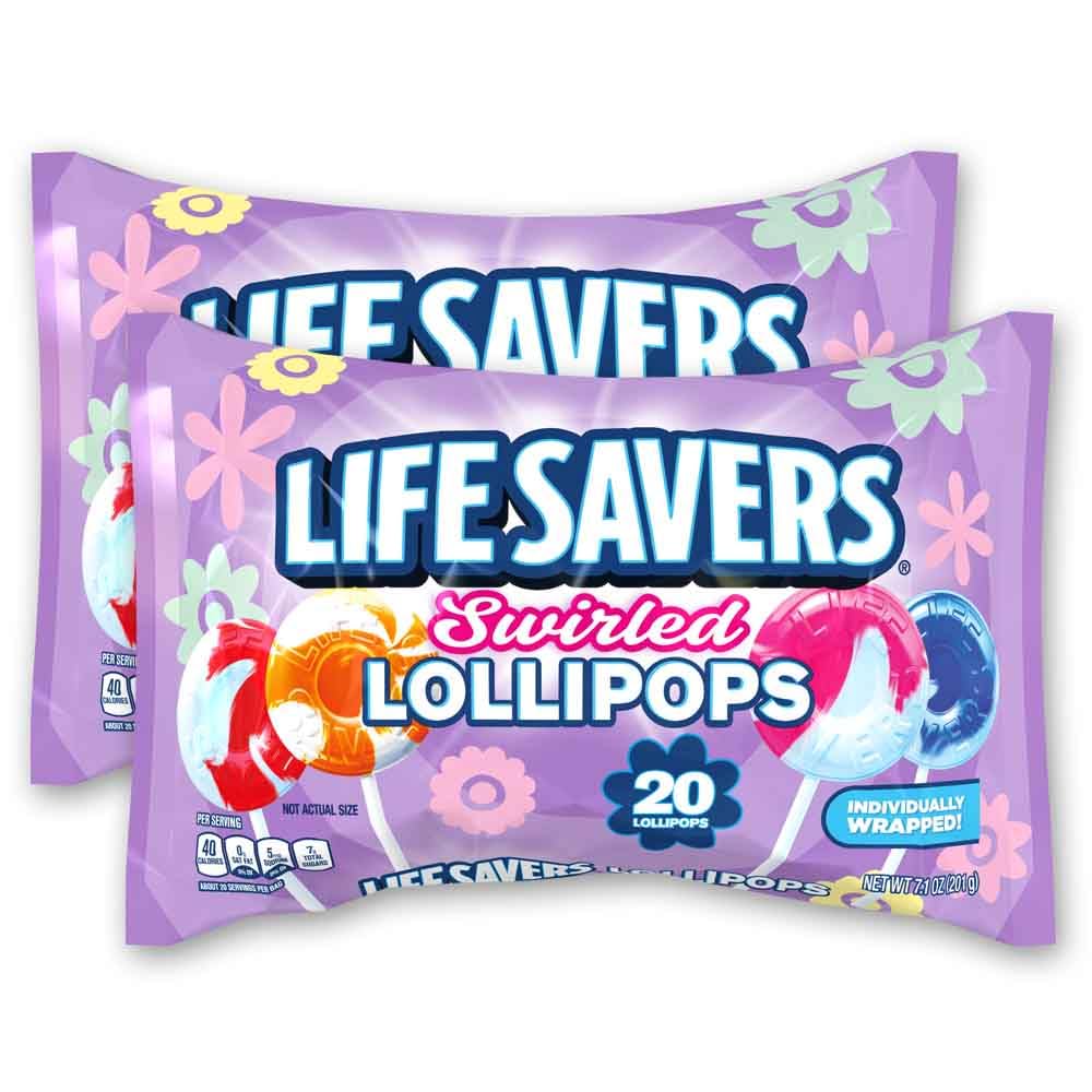 Spangler Life Savers Swirl Lollipops 2-20 Ct Bags