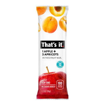 That'S It. Apple + Apricot 100% Natural Real Fruit Bar, Best High Fiber Vegan, Gluten Free Healthy Snack, Paleo For Children & A