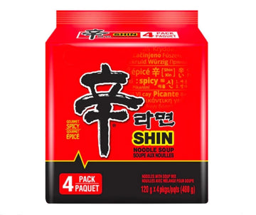 Case Set - Korean Shin Ramen Instant Noodles - 4 Goi Mi Han Quoc Shin - 4.58 Oz Per Bag X 4 Bags Per Order - Made In South Korea