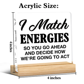 Funny Office Gifts For Coworker Social Worker Leader Boss Friends, Zen Desk Signs Decor Humor Quotes Decoration Gifts I Match En