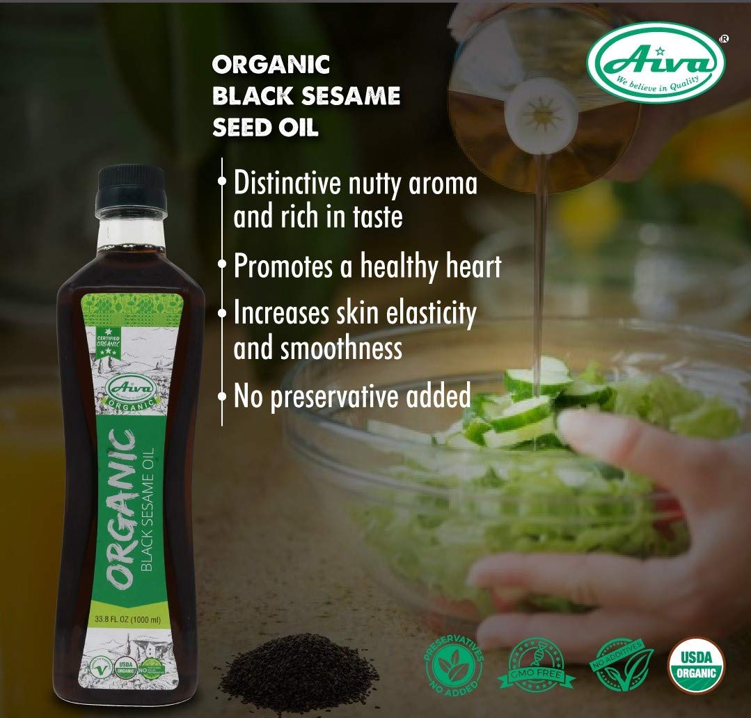 AIVA - Organic Black Sesame Oil 33.8 fl oz (1.0 L)