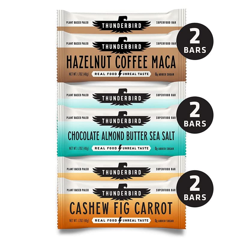 Thunderbird Real Food Bars Seasonal Variety Pack, Gluten Free, Paleo, Vegan, 6 Count
