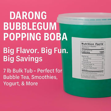 Bubblegum Popping Tapioca Busting Pearls - (7 Lbs) Yogurt Smoothie Fun Party Toppings Bubble Tea