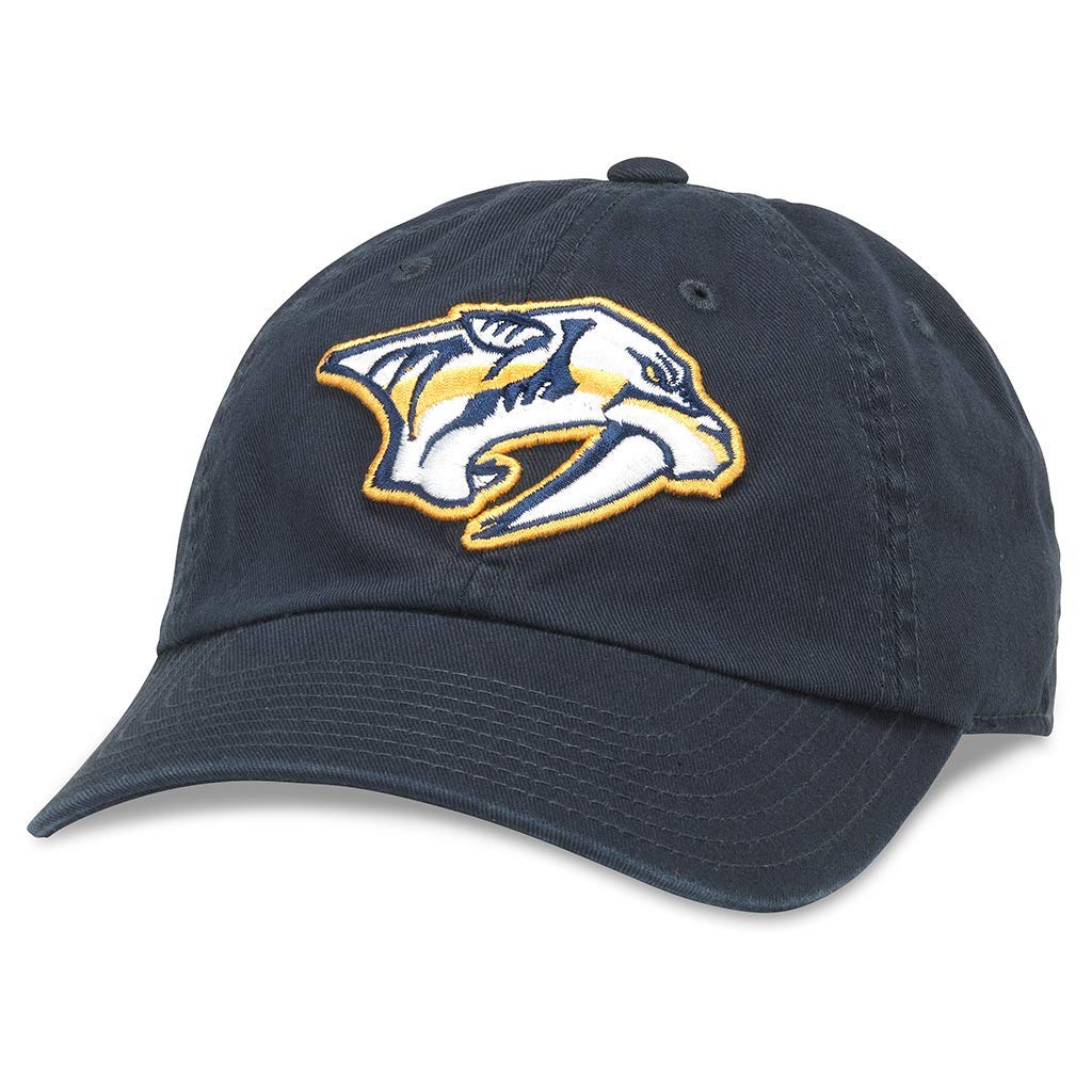 American Needle Blue Line Nhl Team Adjustable Buckle Strap Dad Hat, Nashville Predators, Navy