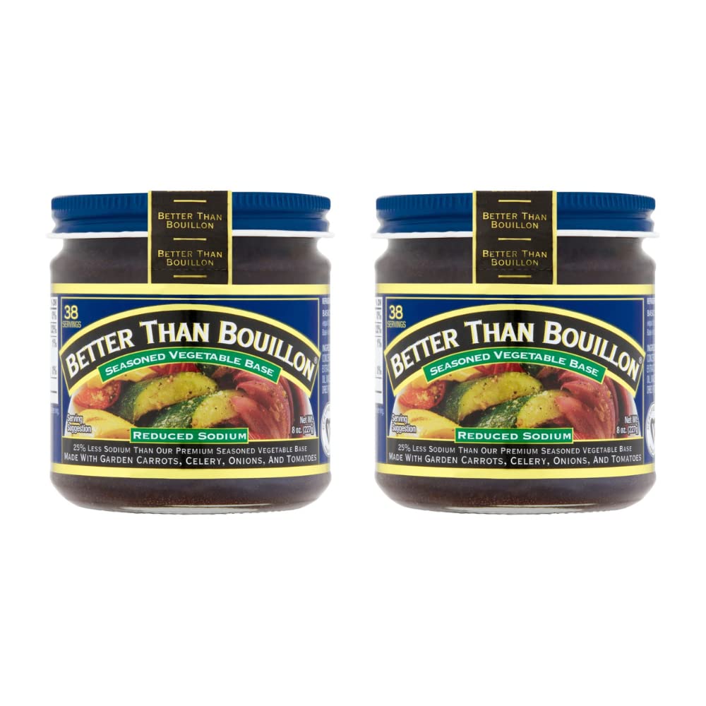 Better Than Bouillon All Natural Reduced Sodium Vegetable Base, Made With Seasoned Vegetables, Makes 9.5 Quarts Of Broth, 38 Servings 8 Ounce (Pack Of 2)