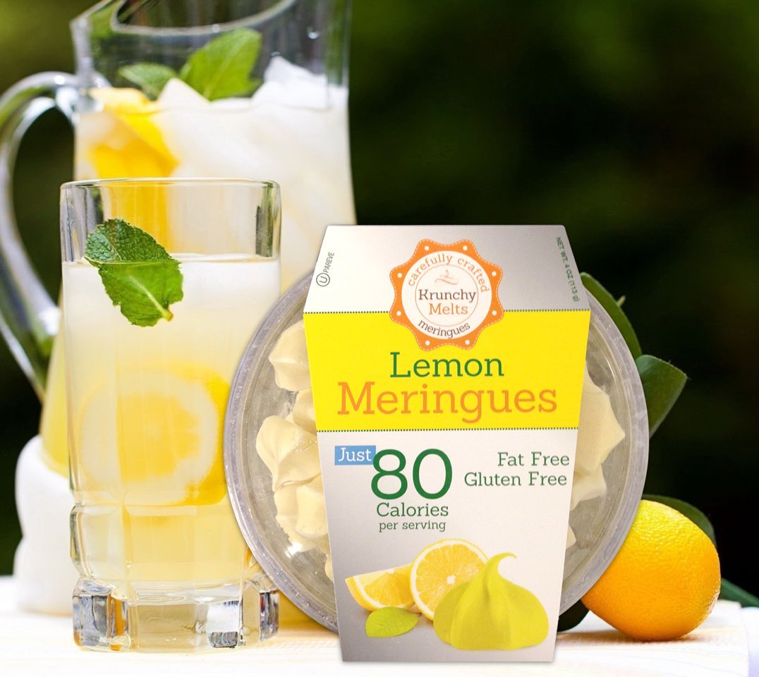 Krunchy Melts Original Meringue Cookies | Lemon Flavor | Only 80 Calories Per Serving | Fat Free, Gluten Free, Dairy Free (4 Oz)