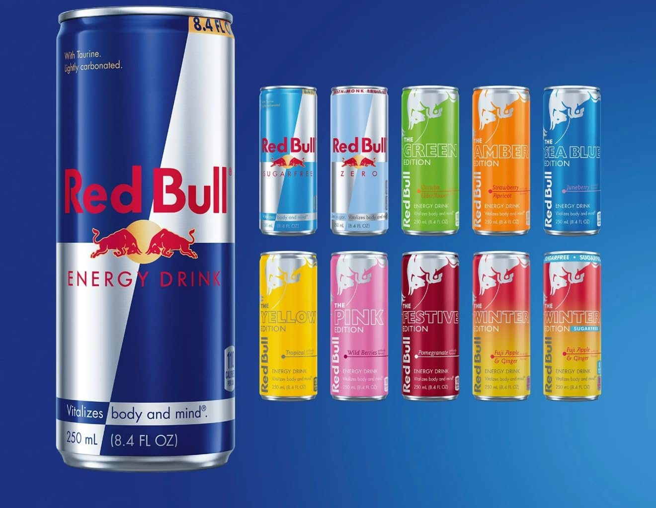 Too Broke Girls Energy Drink Advent Calendar - Limited Edition Red Bull, 80mg Caffeine, 24 Cans (8.4 fl. oz. each)