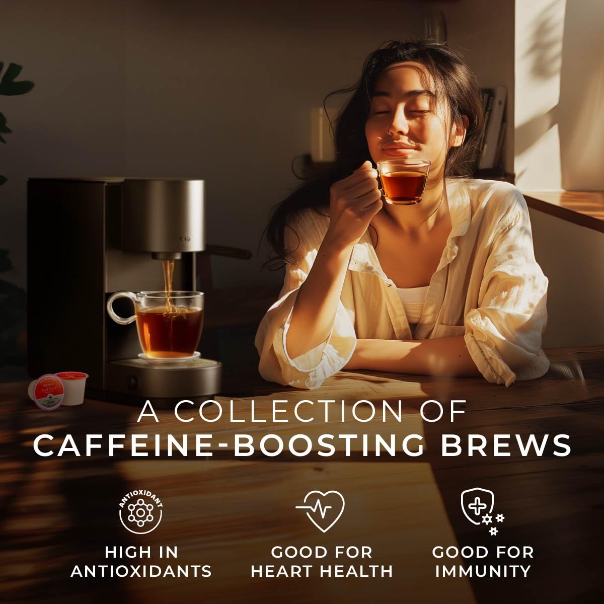 Gya Tea Co Morning Start Tea Gift Set (16 ct) - Assorted Tea Pod Variety Pack with English Breakfast, Assam, Original Chai & Ear