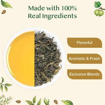 VAHDAM, Assorted Green Tea Loose Leaf Tea Sampler (10 Flavours, 50+ Servings) Exotic Green Tea Blends from Himalayas with 100% N