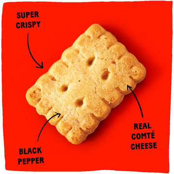 Michel Et Augustin Cheese Crackers, Comt Cheese Biscuits With Black Pepper, Crispy Gourmet Snacks, Savory Snacks Party Cracker