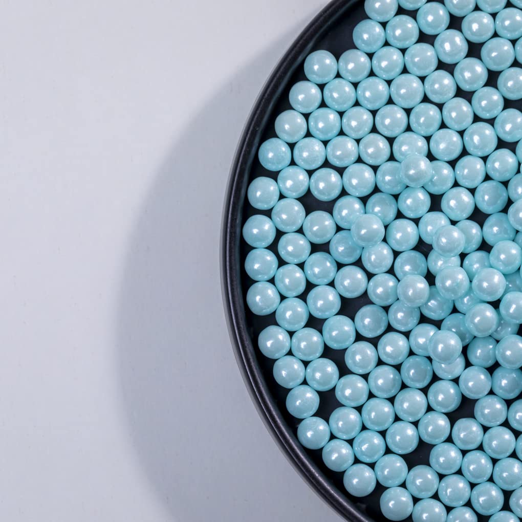 Light Blue Sprinkles Edible Pearls,Cake Sprinkles 130g 4.6OZ,Cookie Sprinkles,Sugar Pearl, Edible Candy Pearls for Cake Cupcake