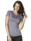 Wonderwink Womens Silky Short Sleeve Tee, Pewter, Medium