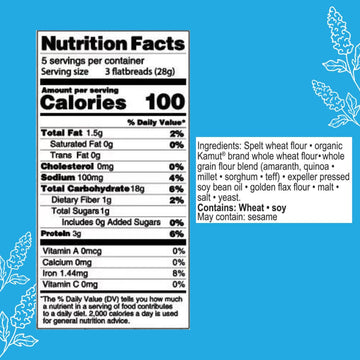 Suzies 7 Ancient Grain Flatbread Crackers| Pack of 12 | Low-Fat & Vegan, Kosher, Whoelgrain | Healthy Snack Option | 4.5 oz eac