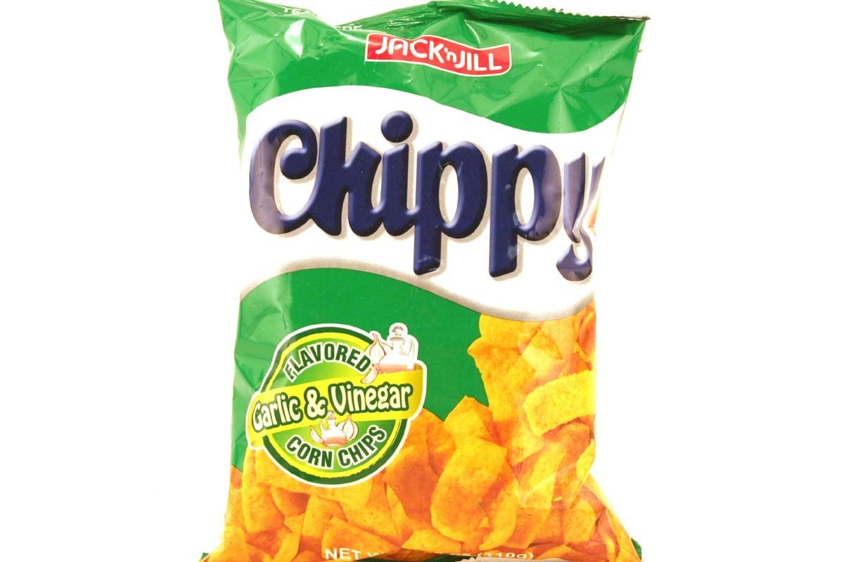 Jack 'n Jill Filipino Snack Chips Chippy - Corn Chips - Garlic & Vinegar - 6 Pack - 4 oz. Per Bag