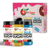 NY Spice Shop Pink-Yellow-Blue Sanding Sugar for Memorial Day - Sweet Colorful Edible Sprinkles For Candy Dish - Chocolate Sprin