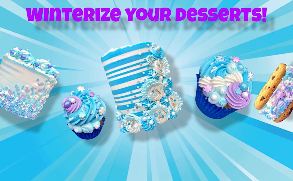 Snowflake Crystals Sanding Sugar | Sprinkles | Snowflake Sprinkles | Blue Sugar | Blue Sprinkles | Cookie Sprinkles | Manvscakes