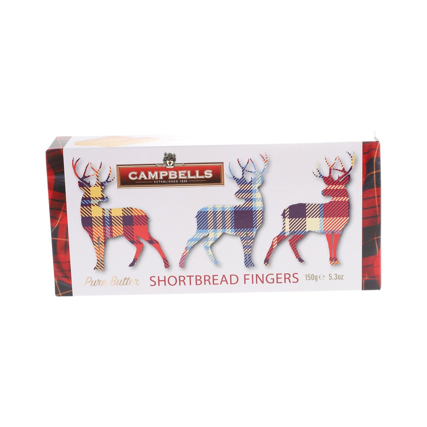 Campbells Shortbread Pure Butter Cookies, Tartan Stag Carton, 5.3 oz (Pack of 3) - Scottish Tea Biscuits and Snacks