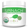 KOYAH - Organic USA Grown Spinach Powder (Equivalent to 30 Cups Fresh): Freeze-Dried, Whole-Leaf Powder