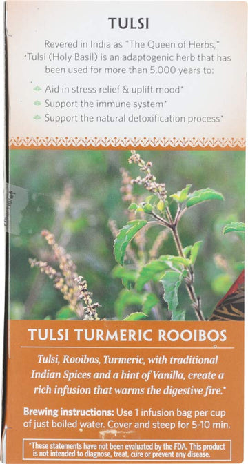 Organic India Tulsi Infusion Tea: Turmeric Rooibos, 18 Ct
