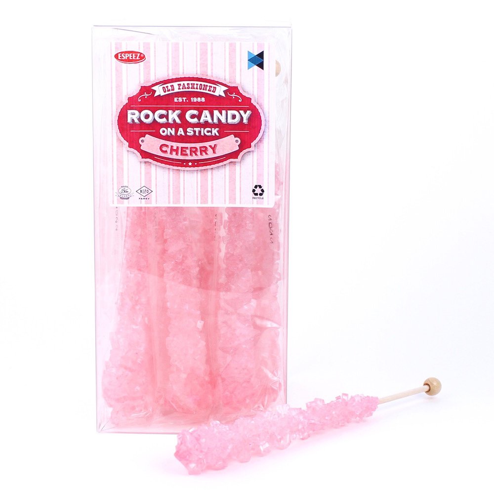Extra Large Rock Candy Sticks: 12 Pink Cherry Lollipop - Individually Wrapped - Crystal Rock Candy Sticks For Party Favors, Candy Buffet, Birthdays, Weddings, Receptions, Bridal And Girl Baby Shower