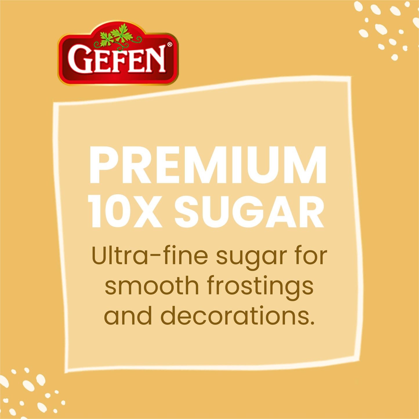 Gefen Confectioners Sugar Shaker, Powdered Sugar, Corn Free, Gluten Free, 8.8oz (2 Pack)