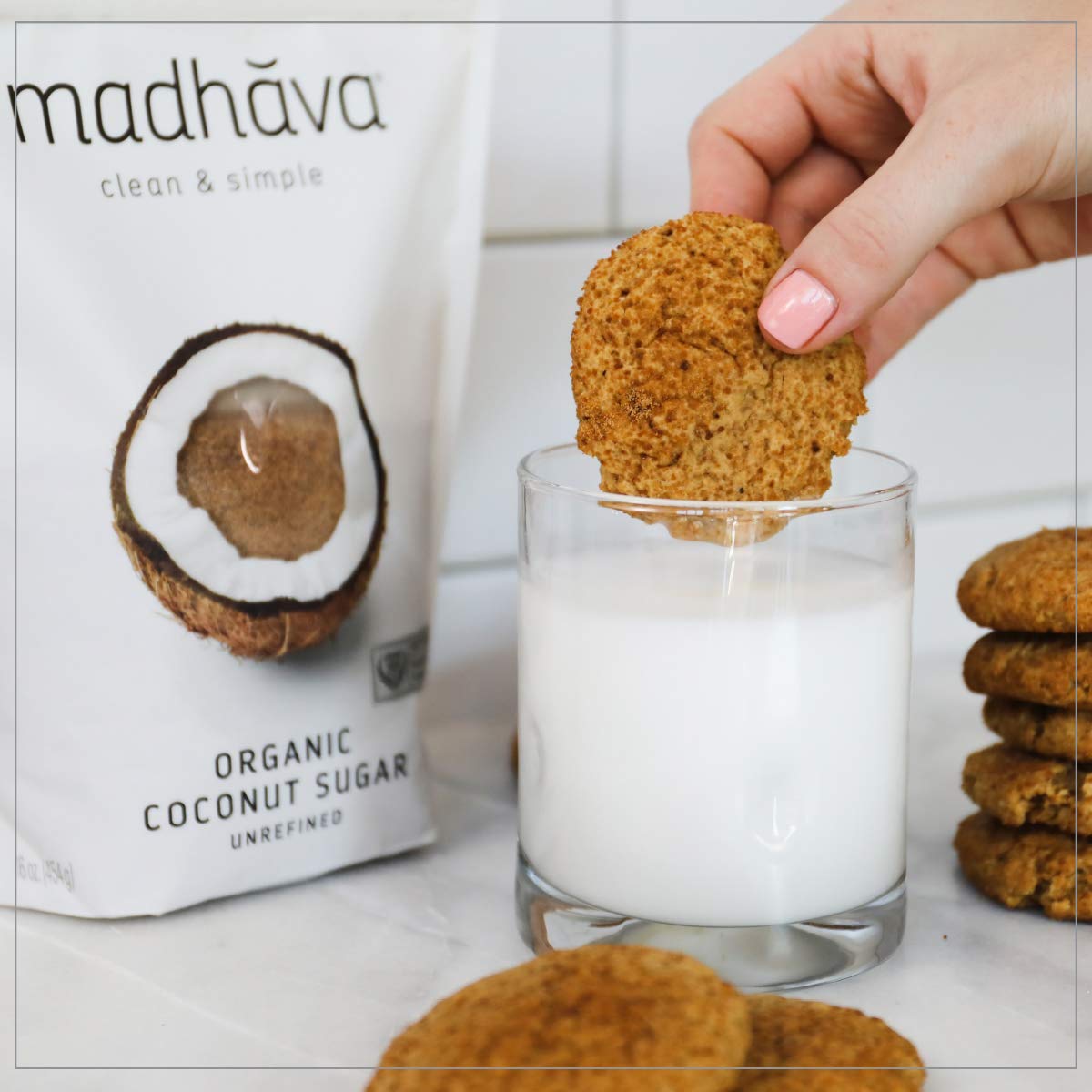Madhava Organic Coconut Sugar, Natural Sweetener, 1LB (Pack of 6), Vegan, Non-GMO