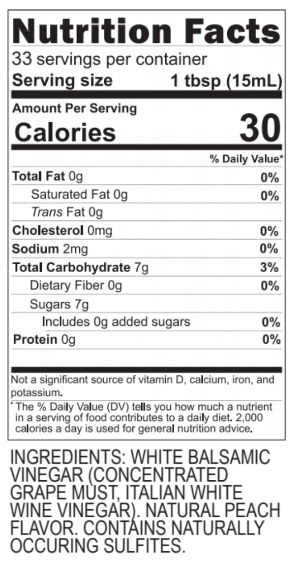 Blazing Bella Peach Balsamic Vinegar 16.9 Fl Oz