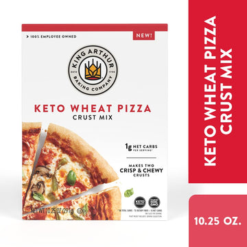King Arthur Keto Pizza Crust Mix - Low Carb, 1g Net Carbs, 10.25 oz, Makes Two 12 in Crusts